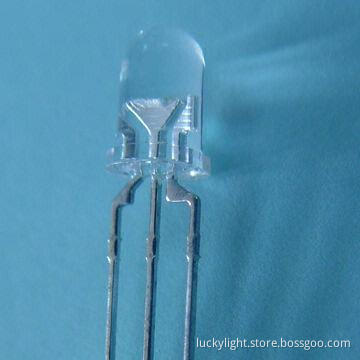 5mm Round Full Color LED w/ Common Cathode and 624nm,525nm,470nm Wavelength, 25° Viewing Angle